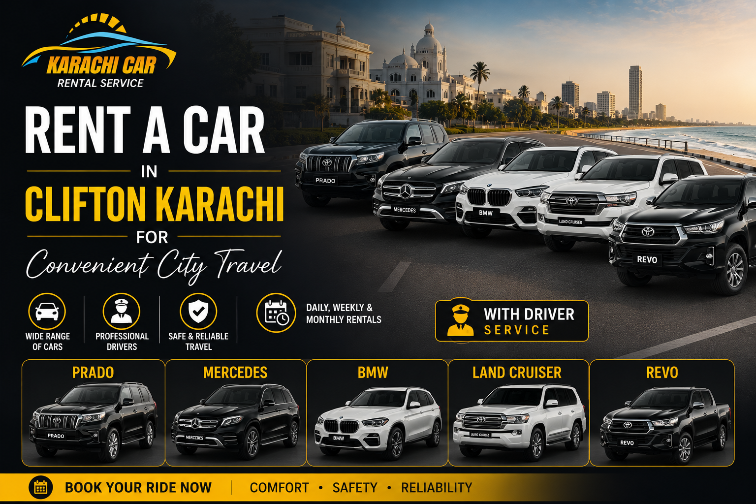 Rent a Car in Clifton, Karachi, for Convenient City Travel