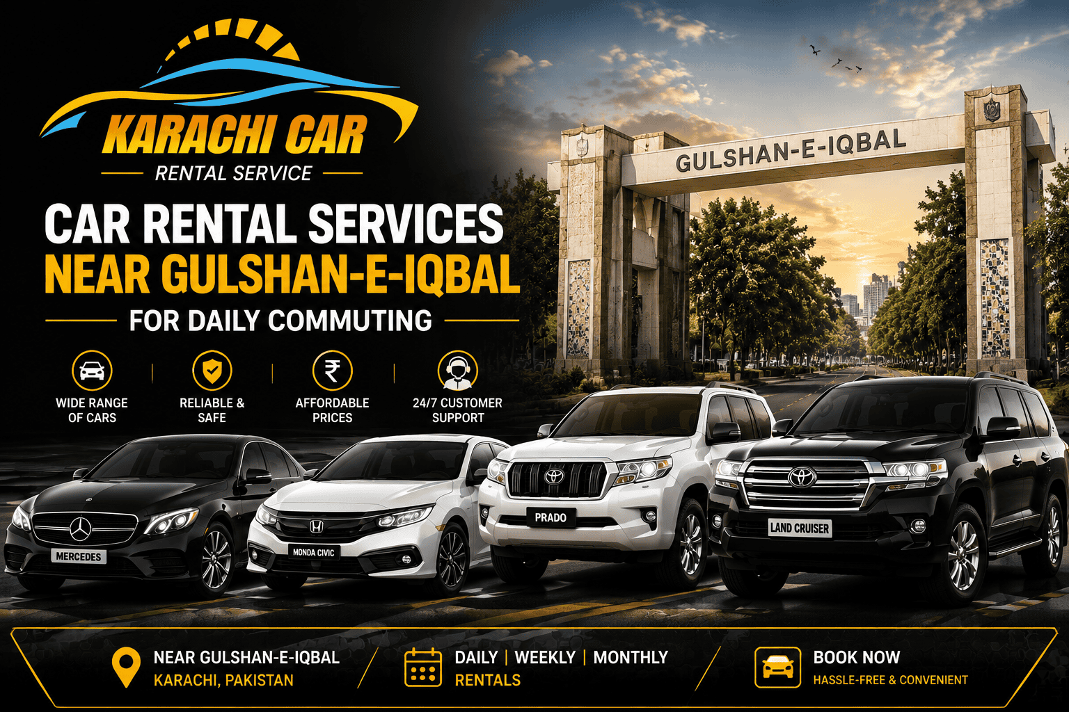 Car Rental Services Near Gulshan-e-Iqbal for Daily Commuting: A Complete Guide