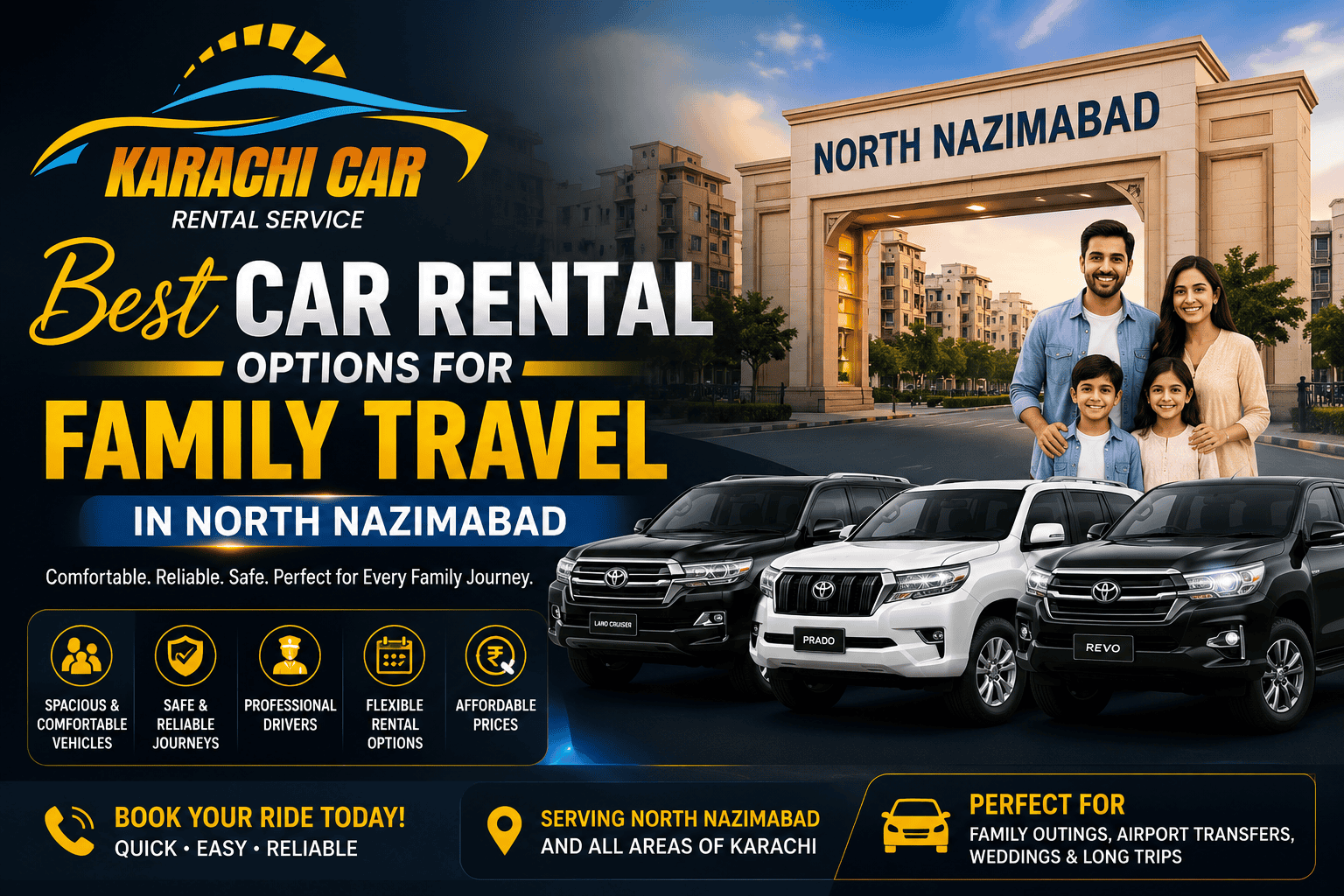 Best Car Rental Options for Family Travel in North Nazimabad