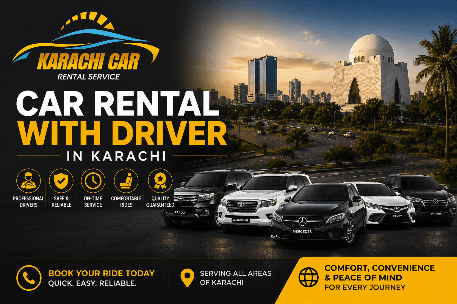 Car Rental with Driver in Gulistan-e-Johar Karachi